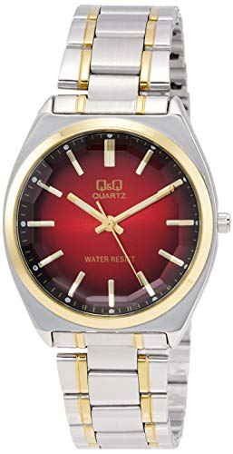 [シチズン Q&Q] 腕時計 アナログ 防水 メタルバンド QB78-402 メンズ レッド